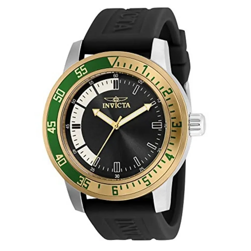 NWT Invicta Men's Specialty 45mm Silicone Quartz Watch, Black (Model: 35679)